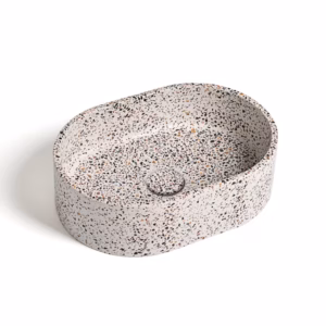 Ideavit IDEA.ROCK E5 terrazzo vrijstaande wastafel ovaal