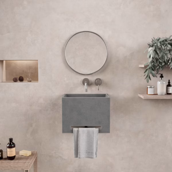 Ideavit IDEA.WALL D5 betonnen wastafel voor wandmontage