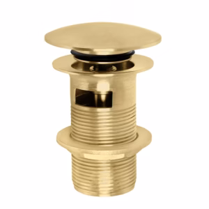 RVS click wastafel afsluiter doorvoer met overloop PVD Gold