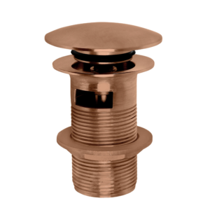 RVS click wastafel afsluiter doorvoer met overloop PVD KOPER