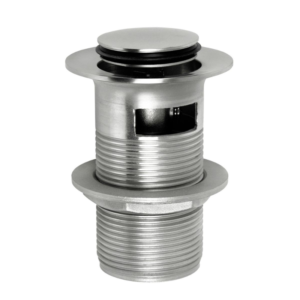 RVS click wastafel afsluiter met overloop RVS