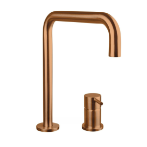 RVS wastafel inbouwkraan mengkraan compleet Raw copper