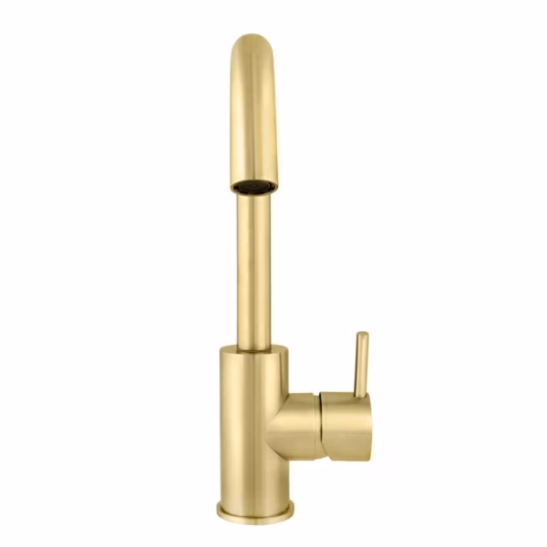 RVS wastafel opbouwkraan boogkraan PVD Gold