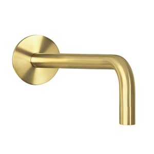 RVS wastafel uitlopen 25 cm. lang en 25 mm. dik PVD GOUD