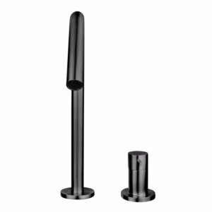 RVS wastafel inbouwkraan mengkraan compleet PVD gunmetal black