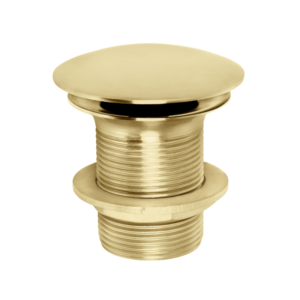 RVS click wastafel afsluiter doorvoer met overloop niet afsluitbaar PVD GOLD