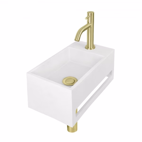 Solid Surface RVS gold fonteinset