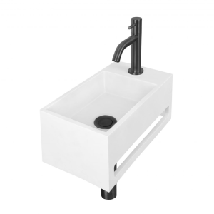 Solid Surface fonteinset gunmetal black