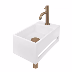 Solidsurface rvs fonteinset rawcopper