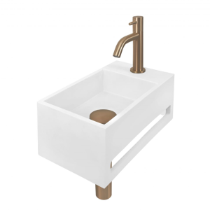 Solidsurface rvs fonteinset rawcopper