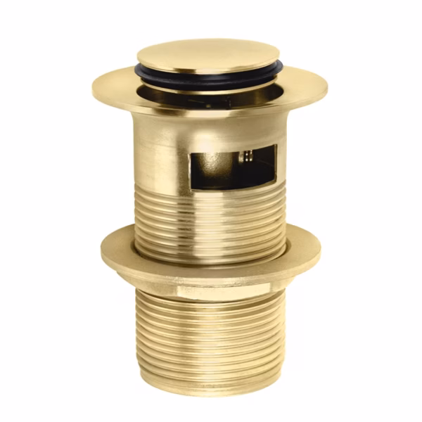 RVS click wastafel pop up met overloop PVD gold
