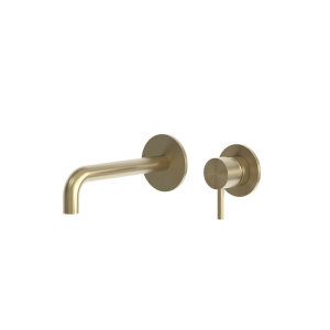 RVS 316l wastafel inbouw kraan 20cm PVD gold