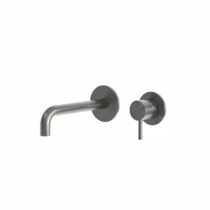 RVS 316l wastafel inbouw kraan 20cm PVD gunmetal black