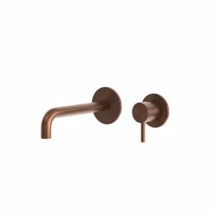 RVS 316l wastafel inbouw kraan 20cm PVD raw copper