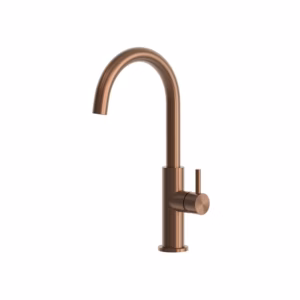 rvs 316L keukenmengkraan gebogen PVD rawcopper
