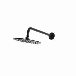 rvs 316L regendouche met wanduitloop pvd black