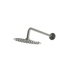 rvs 316L regendouche met wanduitloop pvd gunmetal