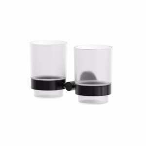 rvs 316L glashouder dubbel PVD zwart