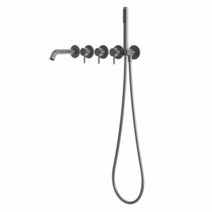 rvs 316L inbouw bad themostaatkraan met stopkranen PVD gunmetal black