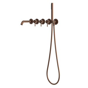 rvs 316L inbouw bad themostaatkraan met stopkranen PVD rawcopper