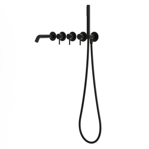 rvs 316L inbouw bad themostaatkraan met stopkranen PVD zwart