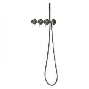 rvs 316L inbouw douche thermostaatkraan met stopkranen PVD gunmetal black