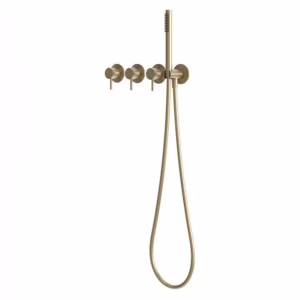 rvs 316L inbouw douche thermostaatkraan met stopkranen PVD light gold