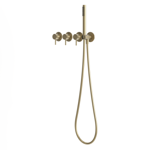 rvs 316L inbouw douche thermostaatkraan met stopkranen PVD light gold