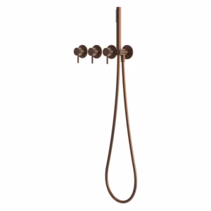 rvs 316L inbouw douche thermostaatkraan met stopkranen PVD rawcopper
