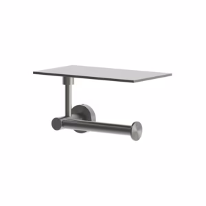 rvs 316L toiletrol houder met plateau PVD gunmetal black