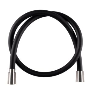 doucheslang van flexibel mat zwart siliconen 150 cm rvs 316L