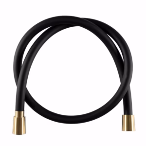 doucheslang van flexibel matzwart siliconen 150 cm light gold