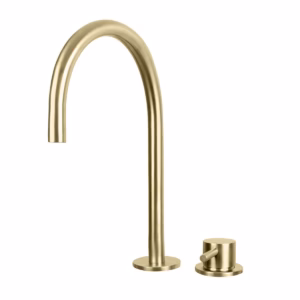 rvs 316L wastafel inbouwkraan compleet in gold