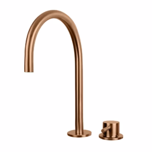 rvs 316L wastafel inbouwkraan compleet in raw copper